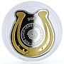 Kazakhstan 100 tenge Good Luck Symbols Horseshoe gilded proof silver coin 2016