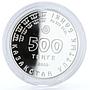 Kazakhstan 500 tenge Endangered Wildlife Porcupine Fauna proof silver coin 2009