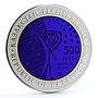 Kazakhstan 500 tenge International Space Station proof bimetal AgTa coin 2013