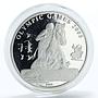 Mongolia 500 togrog Olimpic Games 2008 horse rider silver coin 2006