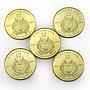 Liberty Island 10 pesos Russian football FIFA soccer sport set of 5 coins 2017