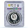 Bulgaria 10 leva Olympic Games Athlets Cyrillic Edge PR66 PCGS silver coin 1975