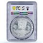 Czechoslovakia 500 korun National Federation Oak Tree MS66 PCGS silver coin 1988