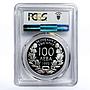 Bulgaria 100 leva Winter Olympic Games Bobsleigh PR68 PCGS silver coin 1993