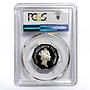 Belize 1 dollar Columbus' Three Ships PR69 PCGS silver coin 1990