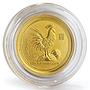 Australia 15 dollars Lunar calendar Year of Rooster gold coin 1/10 oz 2005