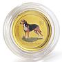 Australia 15 dollars Lunar calendar Year of Dog colored gold coin 1/10 oz 2006