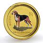 Australia 15 dollars Lunar calendar Year of Dog colored gold coin 1/10 oz 2006