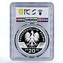 Poland 20 zlotych Eagle Owl World Animals series PR70 PCGS silver coin 2005