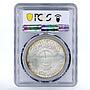 Iraq 1 dinar Oil Nationalization Sun Tanker Ship MS67 PCGS silver coin 1973