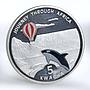 Malawi 5 kwacha dolphin journey through Africa coloured silver proof coin 2006