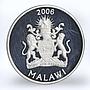 Malawi 5 kwacha dolphin journey through Africa coloured silver proof coin 2006