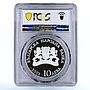 Bulgaria 10 leva Higher Education University Building PR69 PCGS silver coin 2010