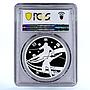 Japan 1000 yen Asian Winter Games in Aomori Skiiers PR69 PCGS silver coin 2003