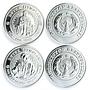 Uzbekistan set of 8 tokens Great Ancestors silver coins (medals) 1999