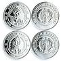 Uzbekistan set of 8 tokens Great Ancestors silver coins (medals) 1999