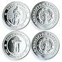 Uzbekistan set of 8 tokens Great Ancestors silver coins (medals) 1999