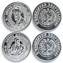 Uzbekistan set of 8 tokens Great Ancestors silver coins (medals) 1999