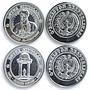 Uzbekistan set of 8 tokens Great Ancestors silver coins (medals) 1999