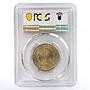 Bulgaria 1 lev Liberation from Ottoman Control MS67 PCGS NiBrass coin 1969