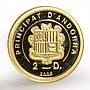 Andorra 2 dinars La Pietat Michelangelo Statue Art gold coin 2008