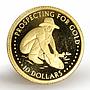 Solomon island 10 dollars Prospecting for gold Prospector gold coin 2005