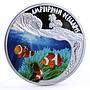 Rwanda 500 francs Marine Life Ocean Clownfish Fauna colored silver coin 2010
