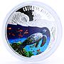 Rwanda 500 francs Marine Live Mydas Turtle Fauna colored silver coin 2010