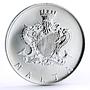 Malta 4 pounds Culture Heritage Notre Dam Church Architecture silver coin 1974