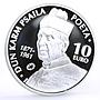 Malta 10 euro Poet Dum Karm Psaila Poetry Literature proof silver coin 2013