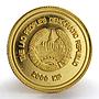 Laos 2000 kip That Luang gold coin 1998