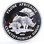 Chad 500 francs Endangered Wildlife Rhinoceros Fauna proof silver coin 2001