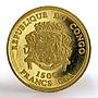 Congo 1500 francs 50th Anniversary Treaty of Rome Map Italy Stars gold coin 2007