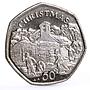 Isle of Man 50 pence Holidays Saints Christmas Snowball Fight CuNi coin 1996