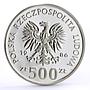 Poland 500 zlotych Endangered Wildlife Owl Birds Fauna proof silver coin 1986