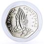 Tonga 1 paanga Holidays Christmas Jesus Was Born Two Hands CuNi coin 1982