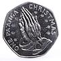 Tonga 1 paanga Holidays Christmas Jesus Was Born Two Hands CuNi coin 1982