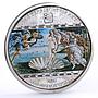 Cook Islands 20 dollars Sandro Botticelli Art Birth of Venus silver coin 2008