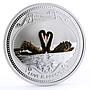 Niue 2 dollars Love is Precious Black Swans proof silver coin 2009