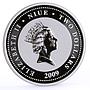 Niue 2 dollars Love is Precious Black Swans proof silver coin 2009