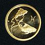 Russia 25 rubles Zodiac Pisces Fish gold 2003