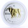 Australia 1 dollar Lunar Calendar II Year of the Ox gilded silver coin 2009