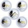 Cook Islands set of 5 coins Antonov Aircrafts gilded silver coins 2008