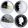 Cook Islands set of 5 coins Antonov Aircrafts gilded silver coins 2008