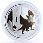 Tuvalu 1 dollar Mythical Creatures series Griffin colored silver coin 2013