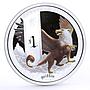 Tuvalu 1 dollar Mythical Creatures series Griffin colored silver coin 2013