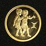 Russia 25 rubles Zodiac Gemini Twins gold coin 2003