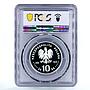 Poland 10 zlotych Polish State King August the Second PR70 PCGS silver coin 2002