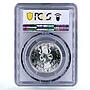 Peru 1/2 inti Indian Pachacutec Yupanki MS65 PCGS silver coin 1989