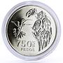 Colombia 750 pesos Endangered Wildlife Colibri Bird Fauna silver coin 1978